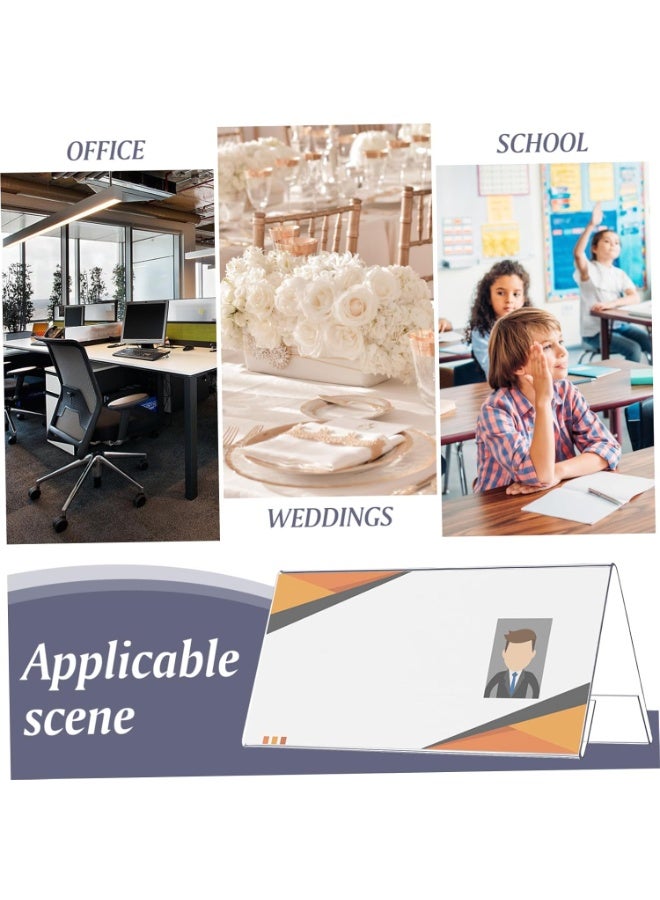 PTTIMFFM 6pcs Acrylic Desk Name Plate Holders, Double-Sided V-Shaped Sign Stands for Office, Meetings, Events & Table Displays - Image 5